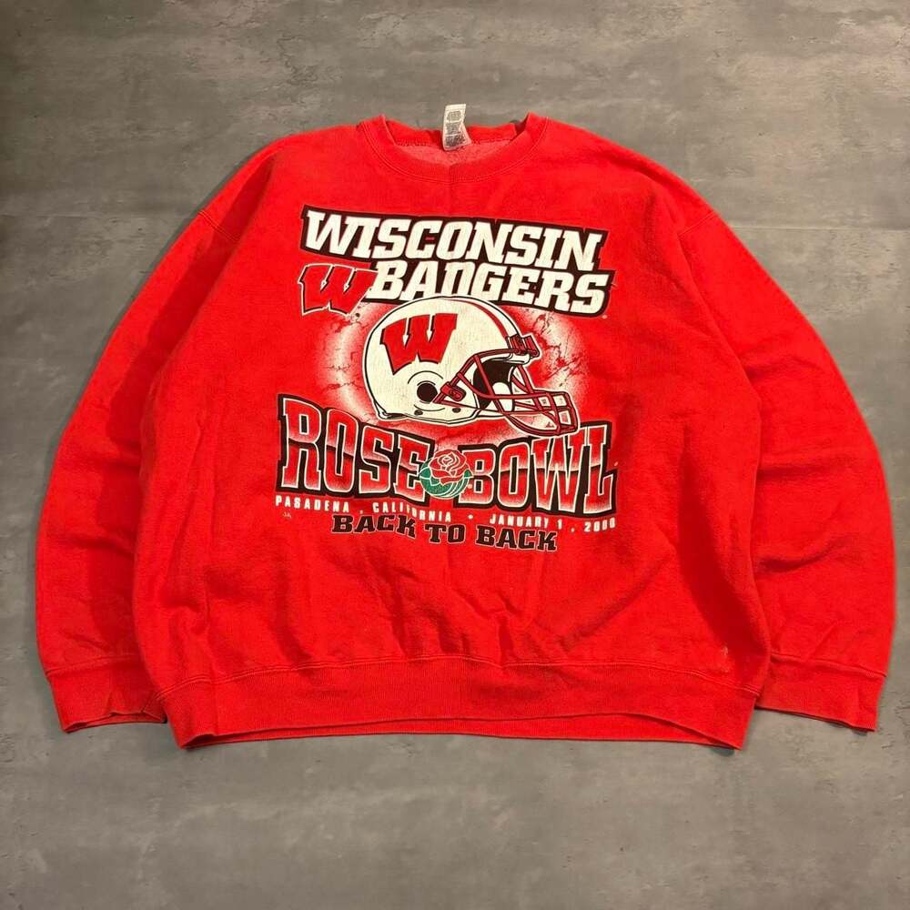 Vintage Fruit of the Loom Wisconsin Badgers 2000 Rose Bowl Crewneck Sweatshirt X